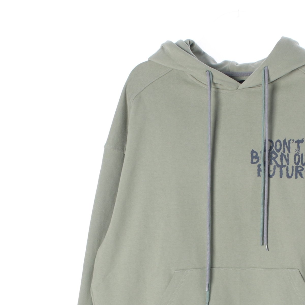 아조바이아조 카키 슬로건 후드 티셔츠 이미지 2