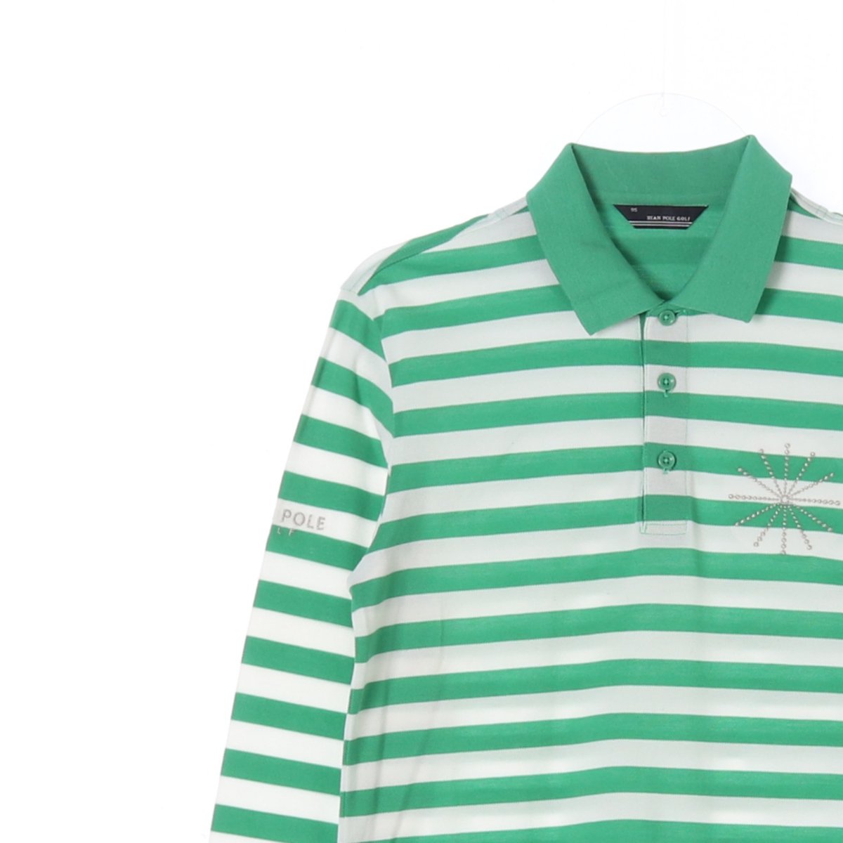 빈폴 골프 그린 스트라이프 긴팔 카라 폴로 티셔츠 이미지 2