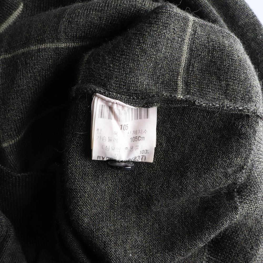 입생로랑 울100% 로고 체크 가디건 이미지 6