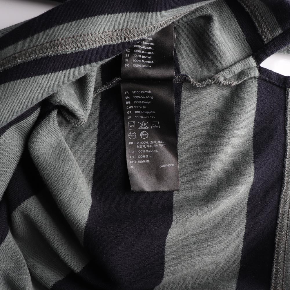 코스 그린 스트라이프 럭비 오버핏 긴팔 티셔츠 이미지 6