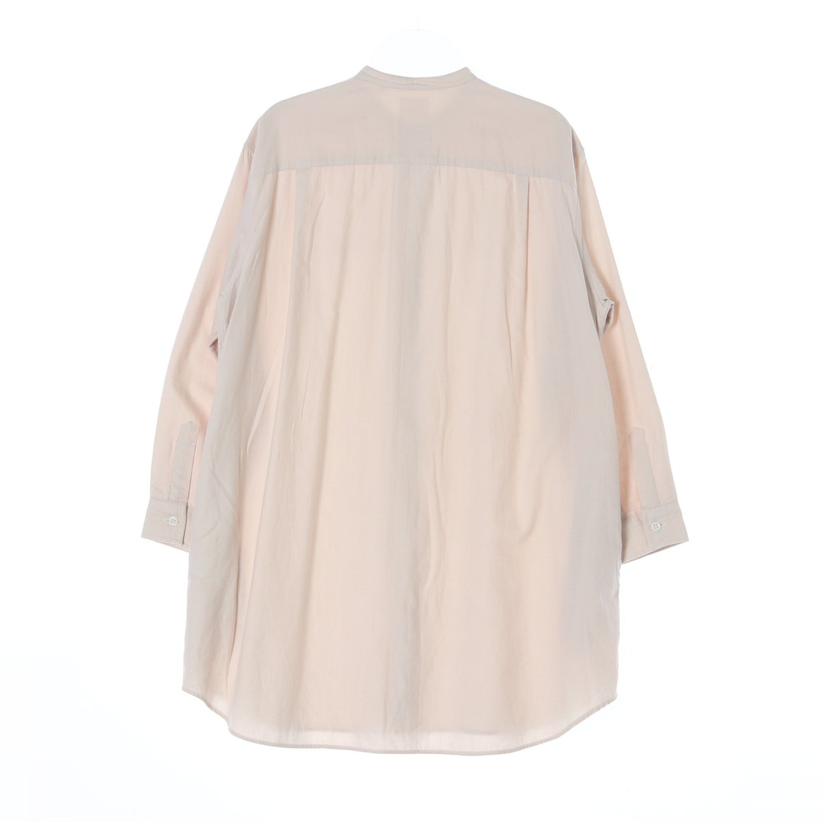 단톤 베이지 차이나카라 헨리넥 오버핏 셔츠 이미지 4