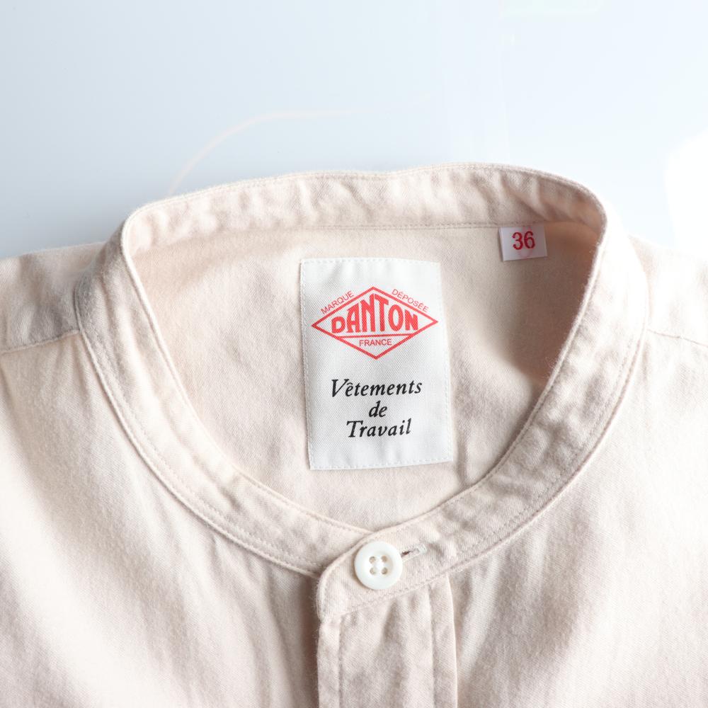 단톤 베이지 차이나카라 헨리넥 오버핏 셔츠 이미지 5