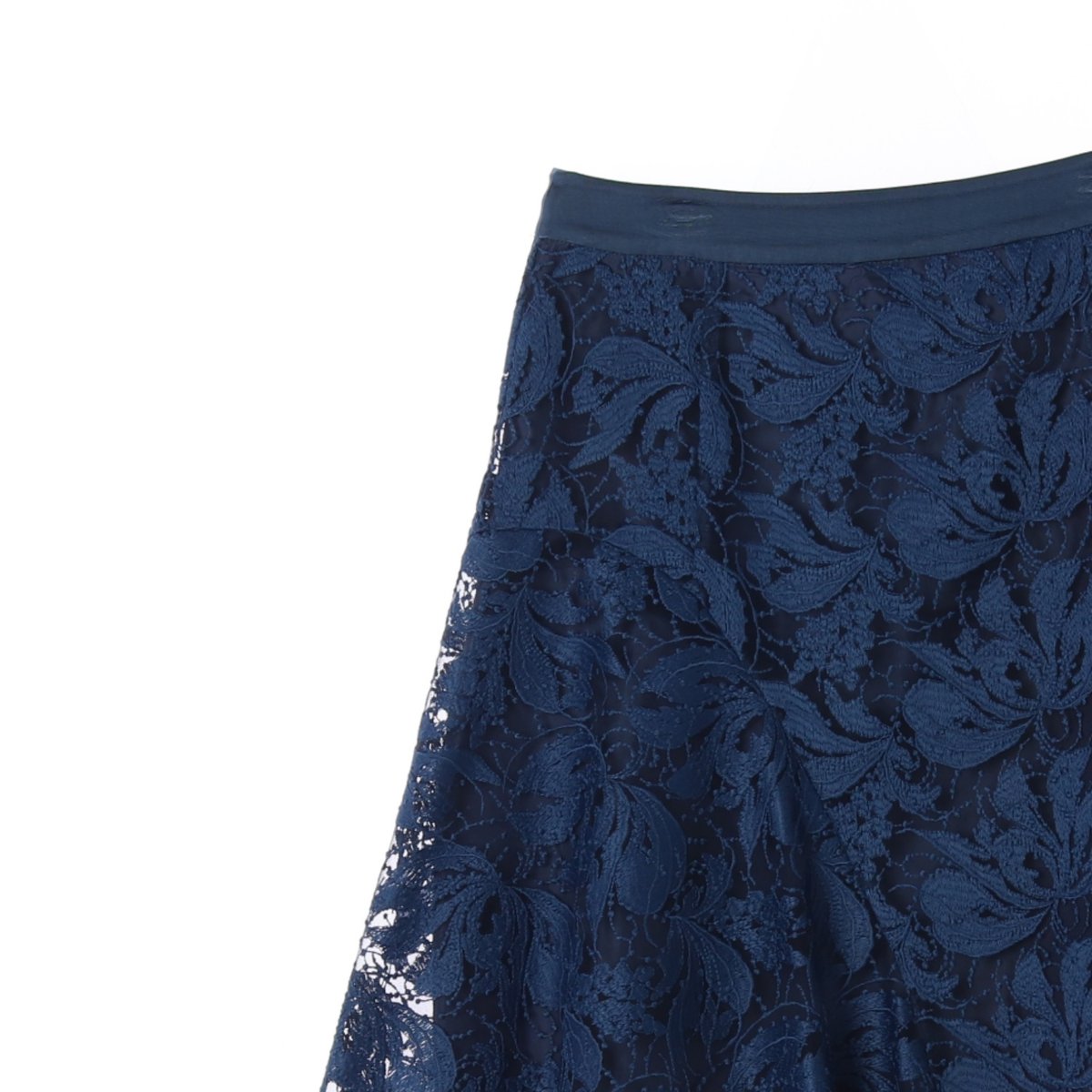 레니본 블루 레이스 사선 플레어스커트 이미지 2