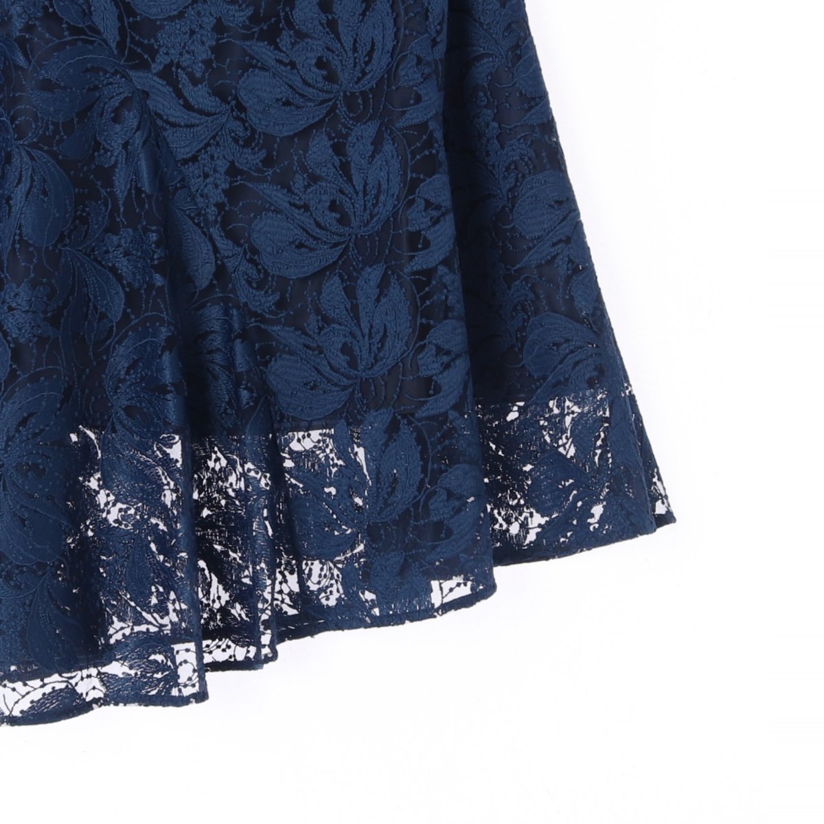 레니본 블루 레이스 사선 플레어스커트 이미지 3