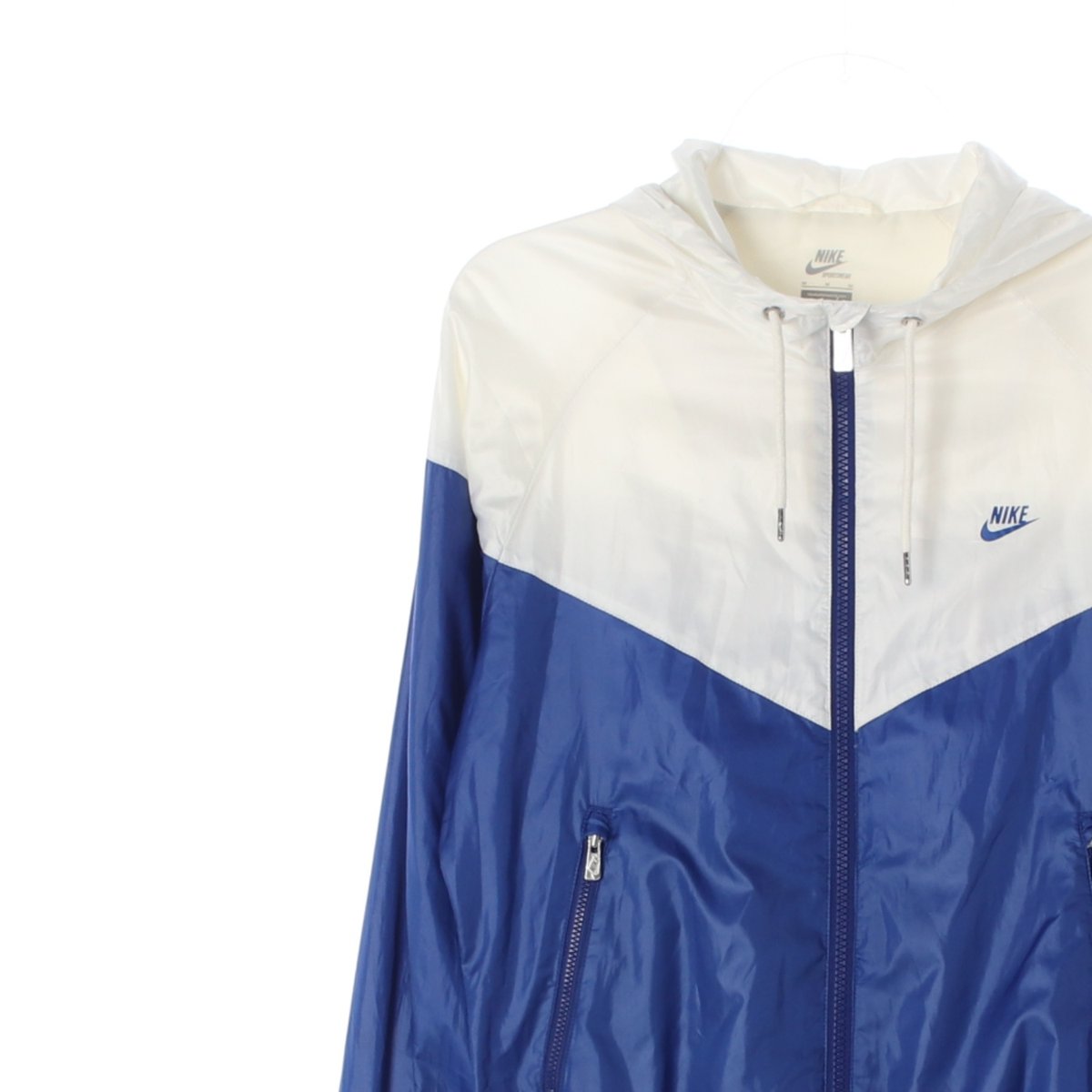 나이키 유광 블루 화이트 배색 바람막이 후드 집업 이미지 2