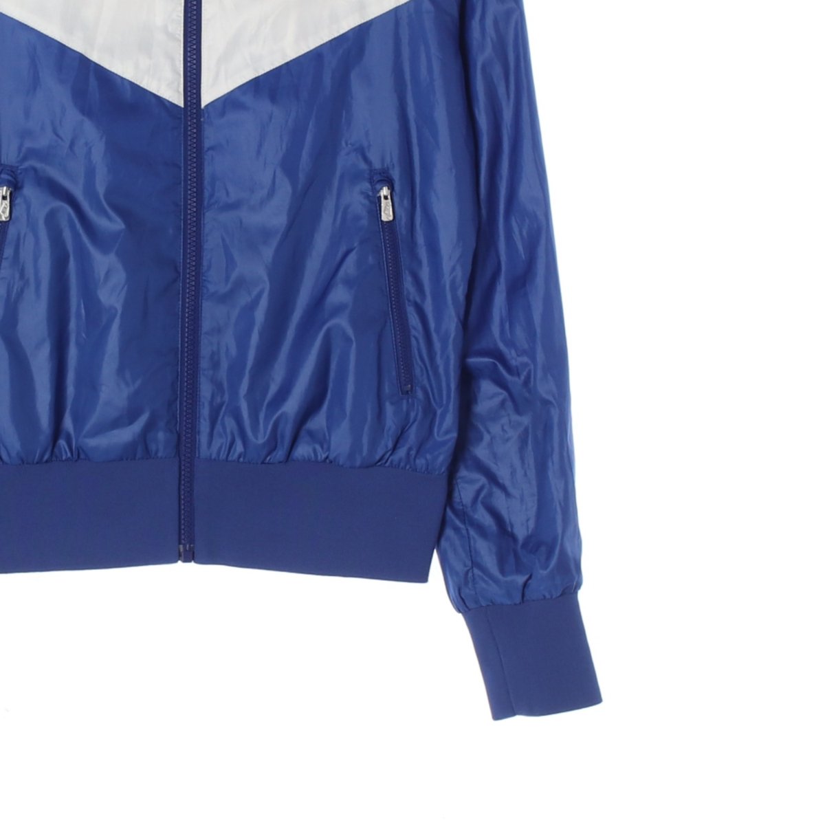 나이키 유광 블루 화이트 배색 바람막이 후드 집업 이미지 3