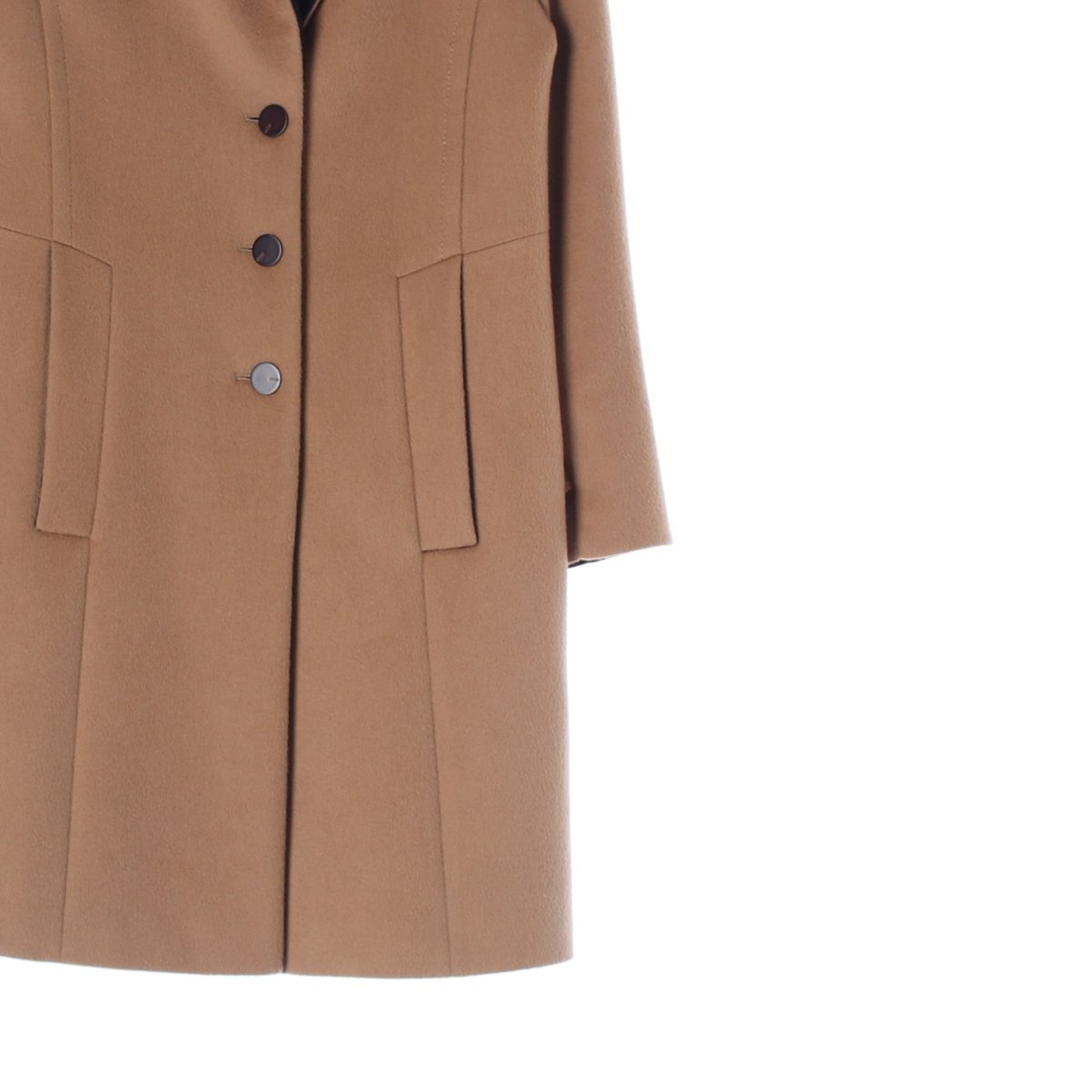 시스템 울캐시미어100% 베이지 롱 싱글코트 이미지 3