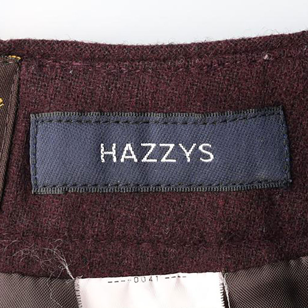 헤지스 울캐시미어100% 브라운 체크 랩 미니스커트 이미지 5