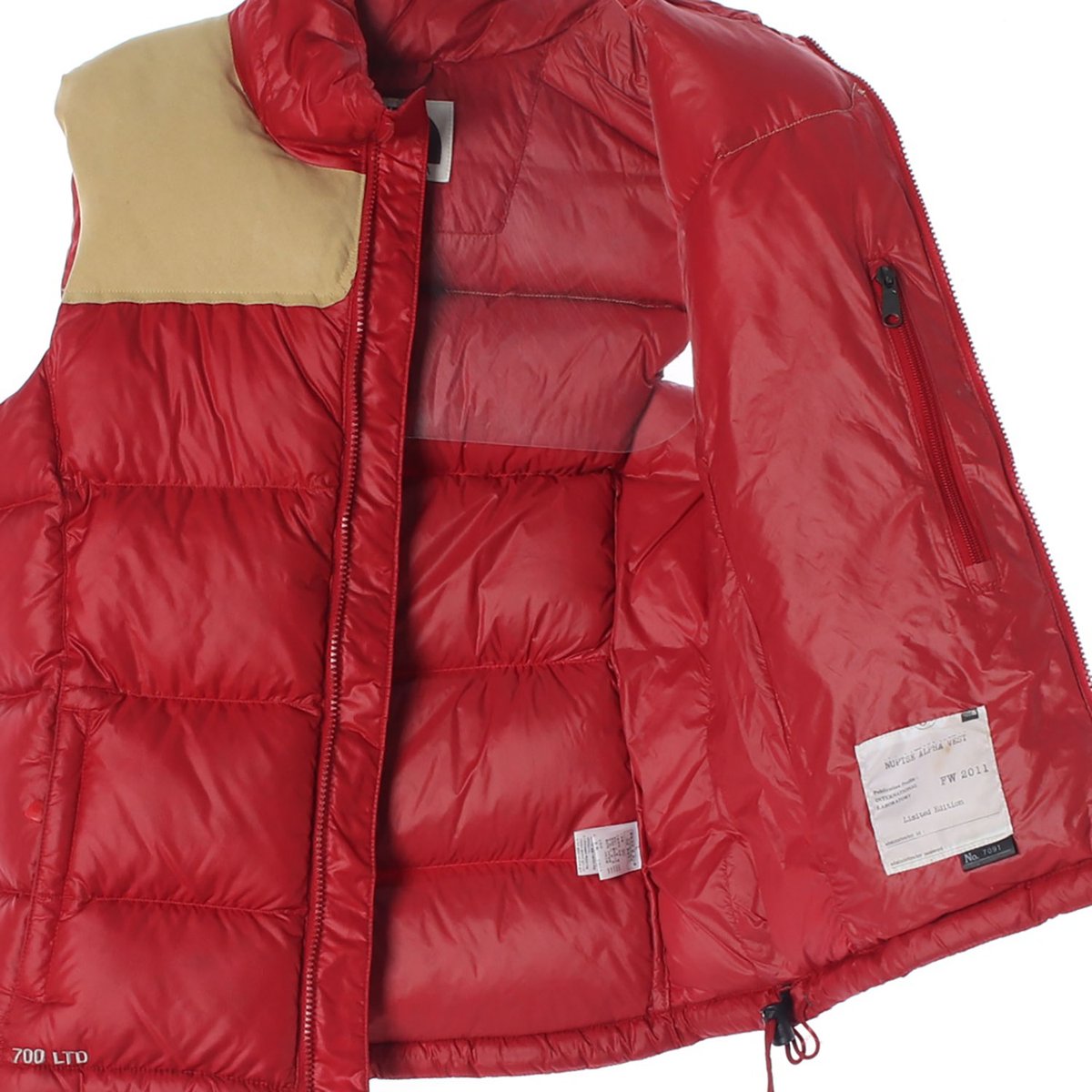 노스페이스 구스다운 필파워700 레드 베이지 패딩조끼 이미지 4