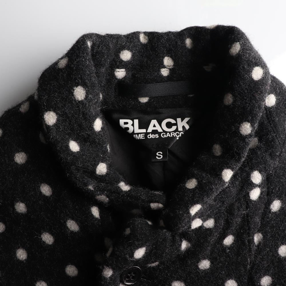 꼼데가르송 울90% 블랙 도트 숏코트 재킷 이미지 6