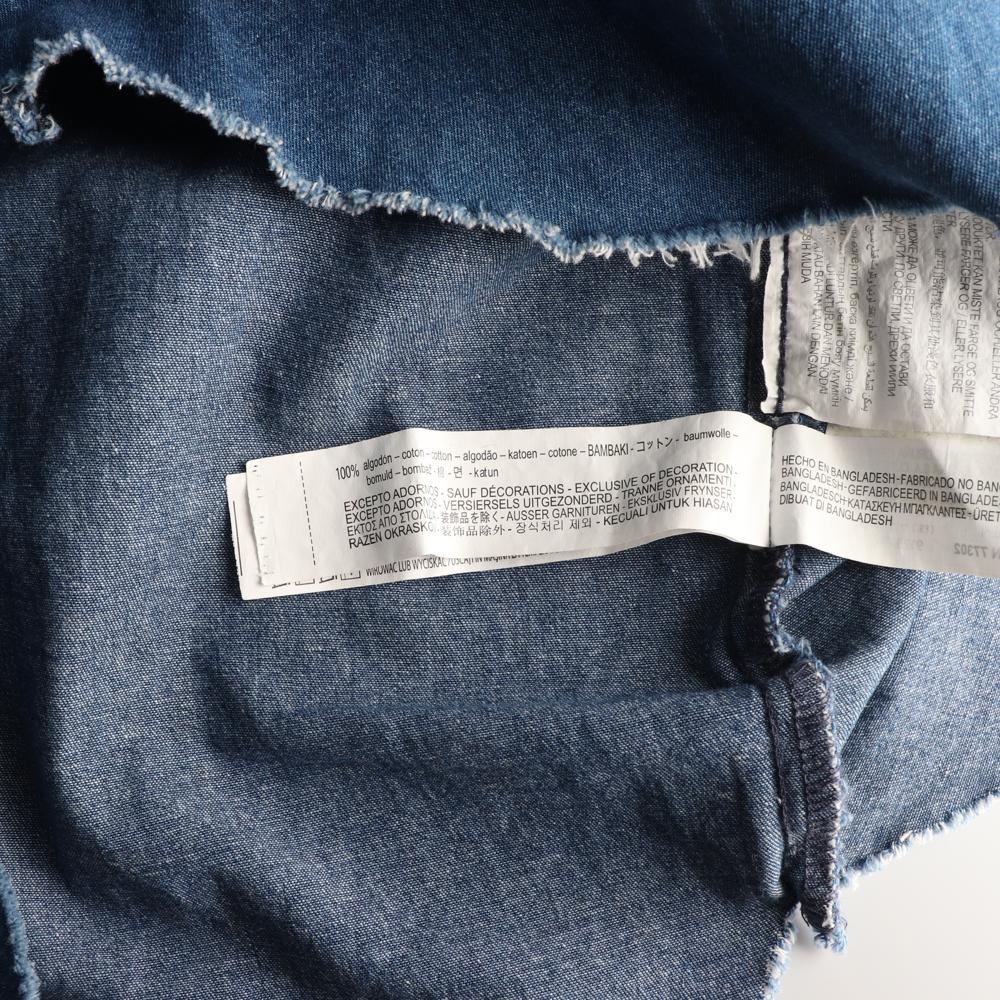 자라 데님 컷아웃 반팔 청셔츠 이미지 6