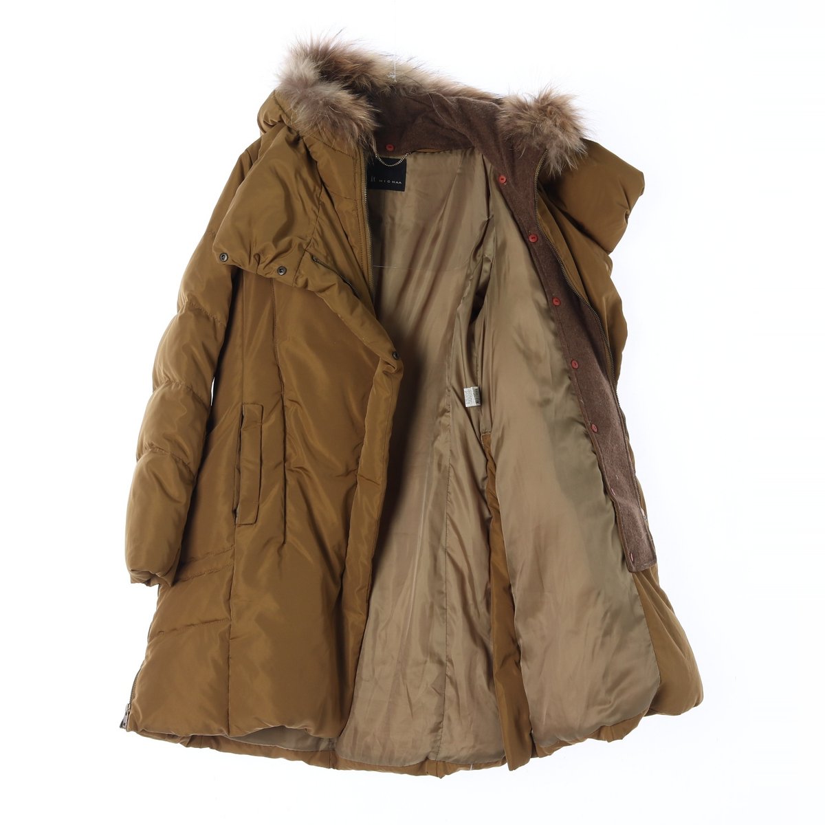 잇미샤 라쿤털 덕다운 A라인 롱패딩 이미지 4