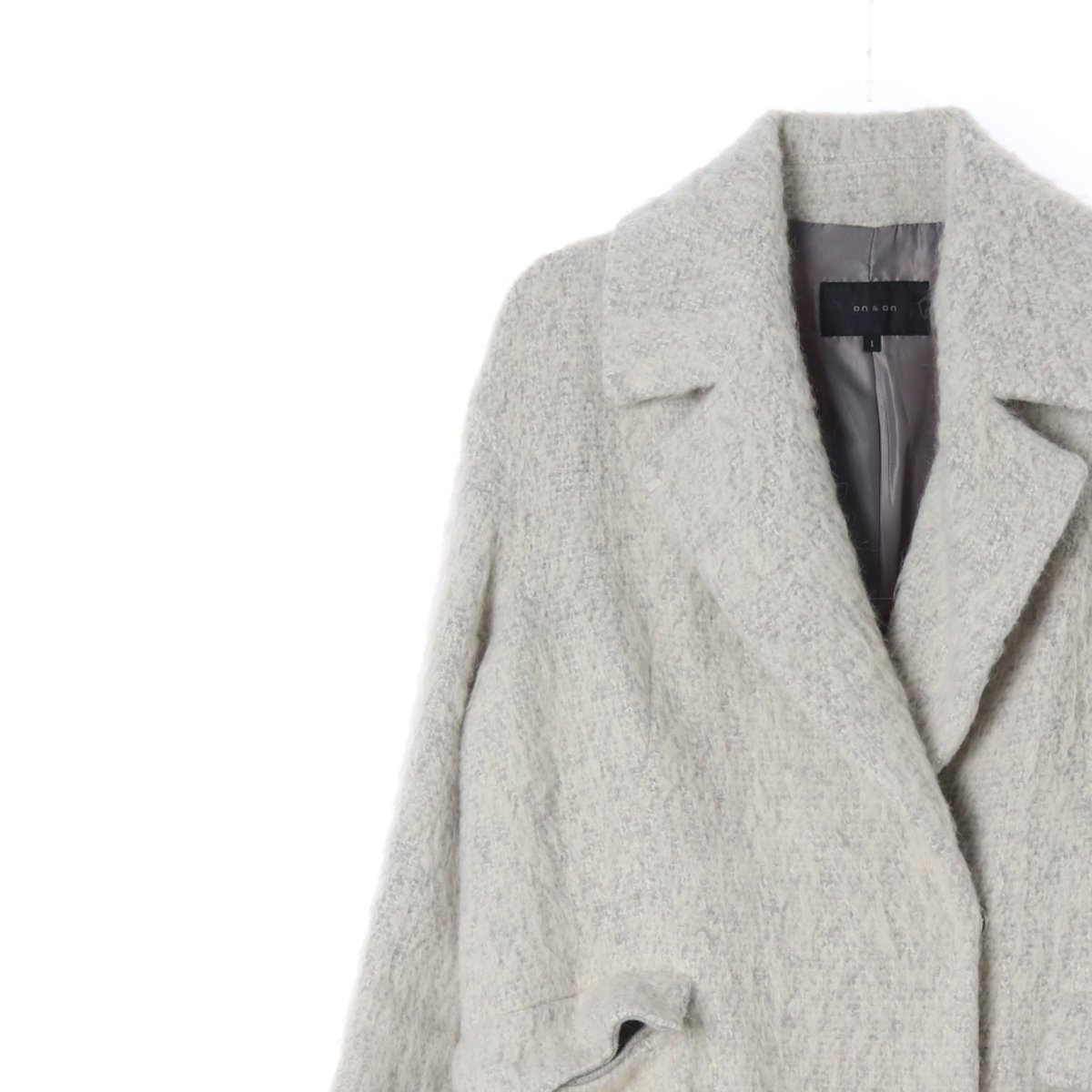 온앤온 울알파카 스노우 헤어리 하프 코트 이미지 2