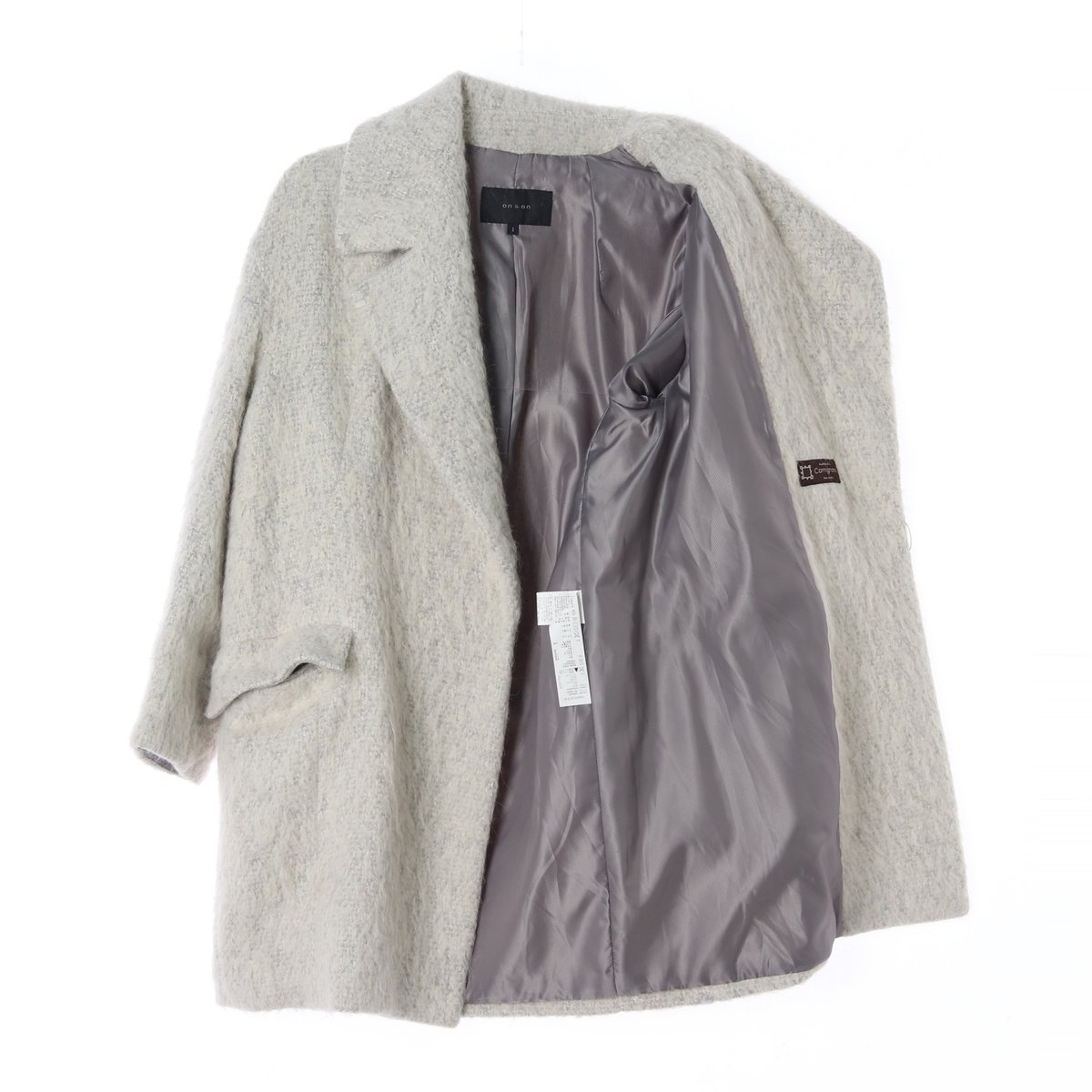 온앤온 울알파카 스노우 헤어리 하프 코트 이미지 4