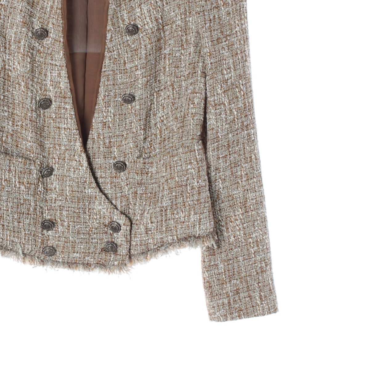 타임 베이지 트위드 숏 재킷 이미지 3