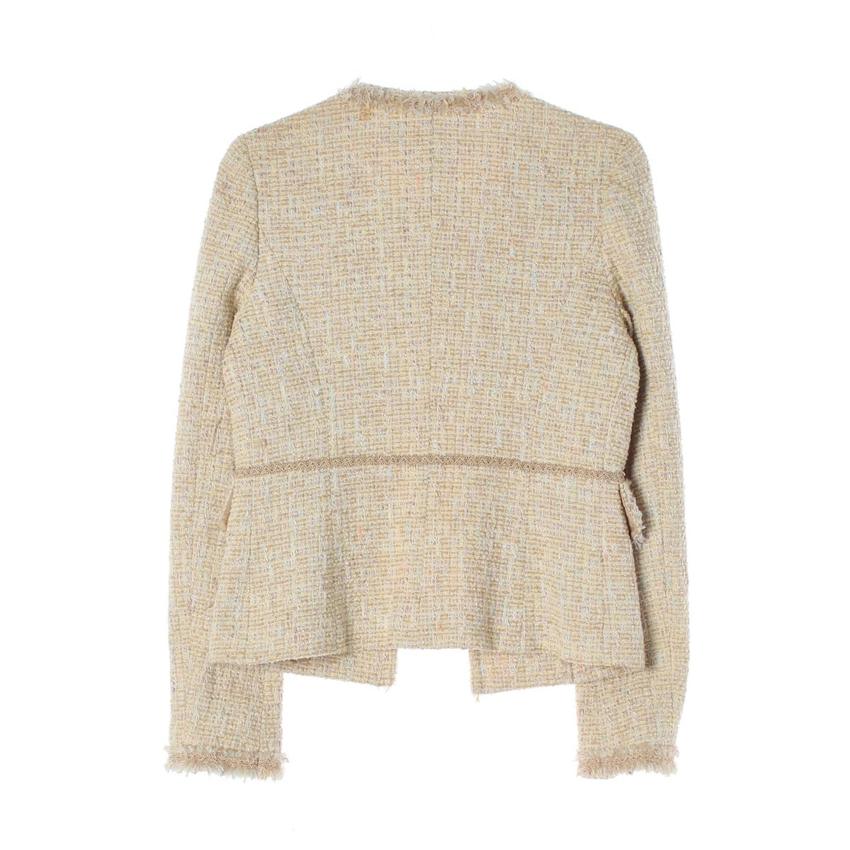 지고트 베이지 진주 버튼 트위드 재킷 이미지 5