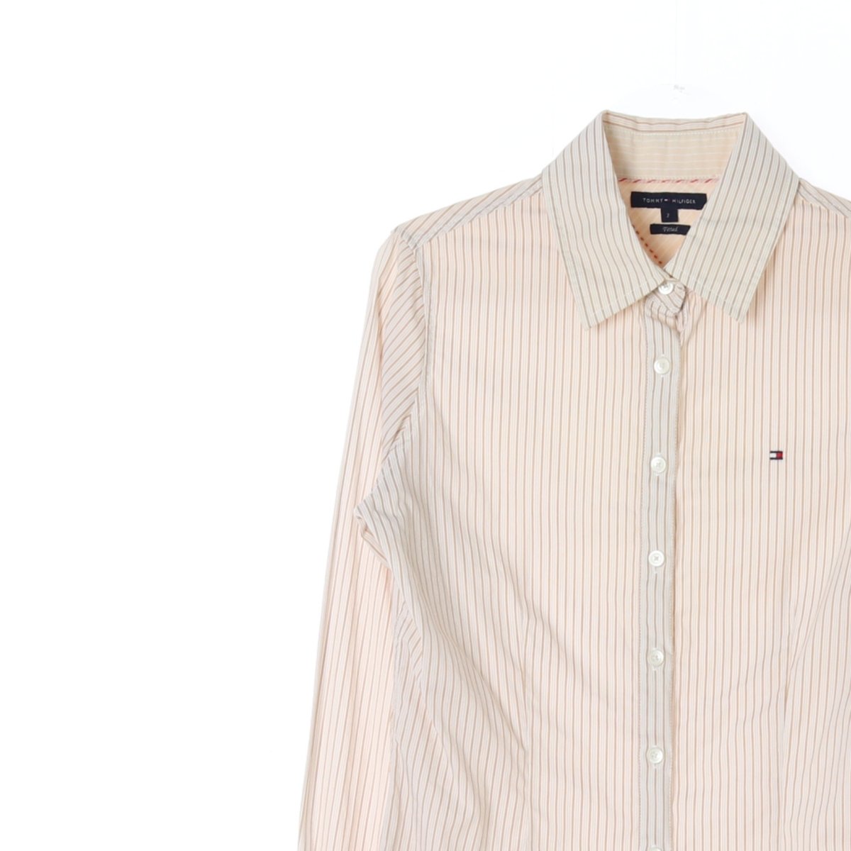 타미힐피거 베이지 스트라이프 슬림핏 셔츠 이미지 2