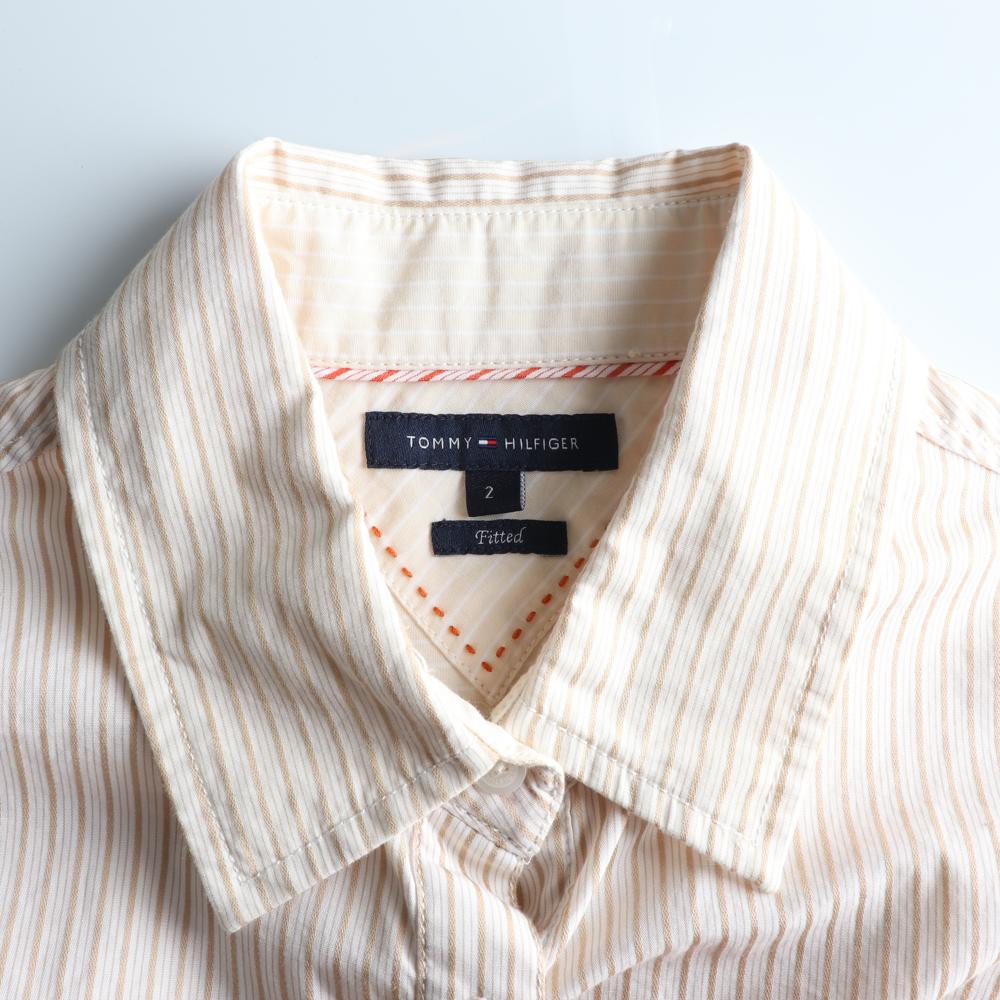 타미힐피거 베이지 스트라이프 슬림핏 셔츠 이미지 5