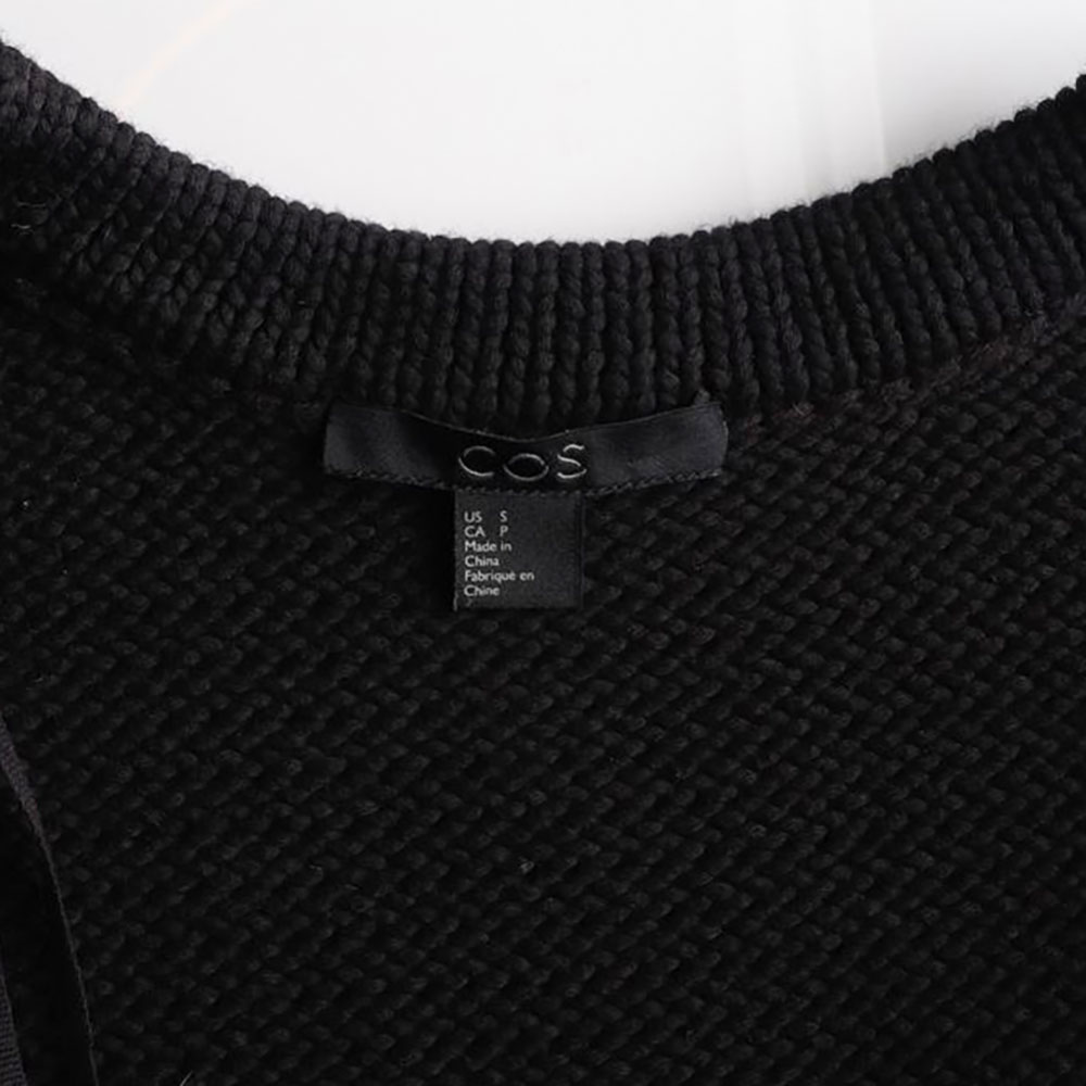 코스 블랙 오버핏 노버튼 가디건 이미지 5