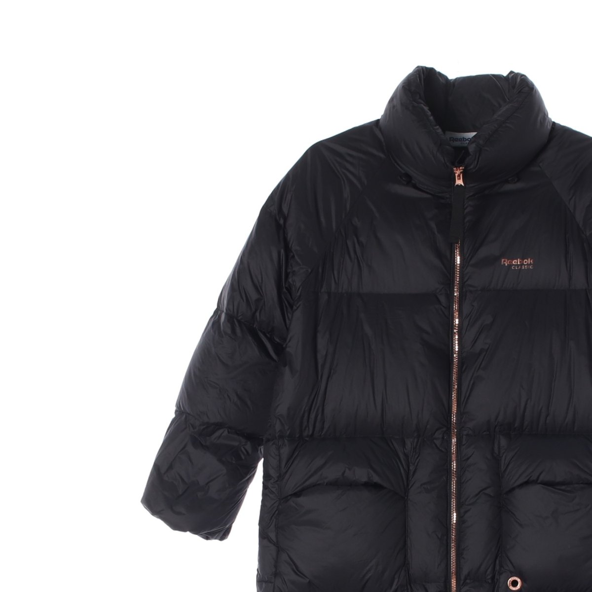 리복 구스다운 블랙 롱패딩 파카 이미지 2