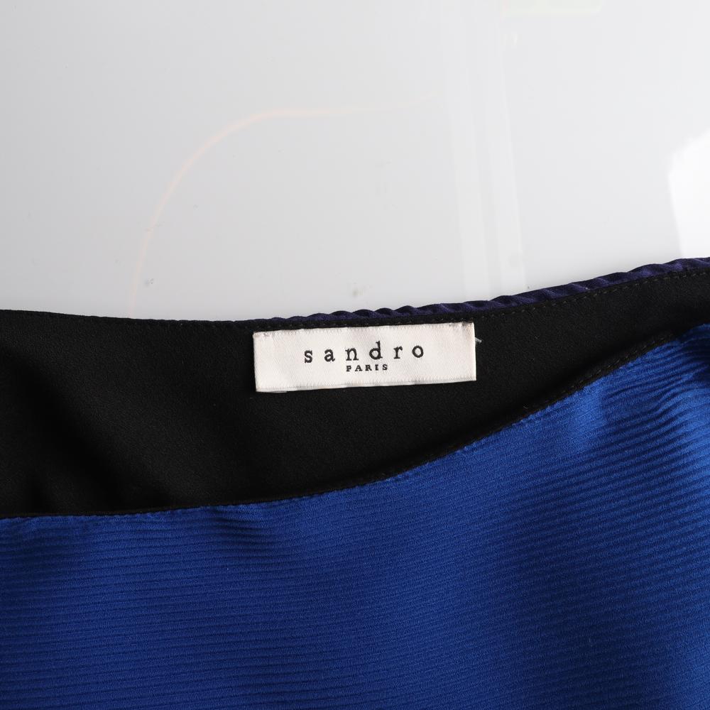 산드로 블루 원 숄더 오프숄더 미니 러플 칵테일 드레스 이미지 5