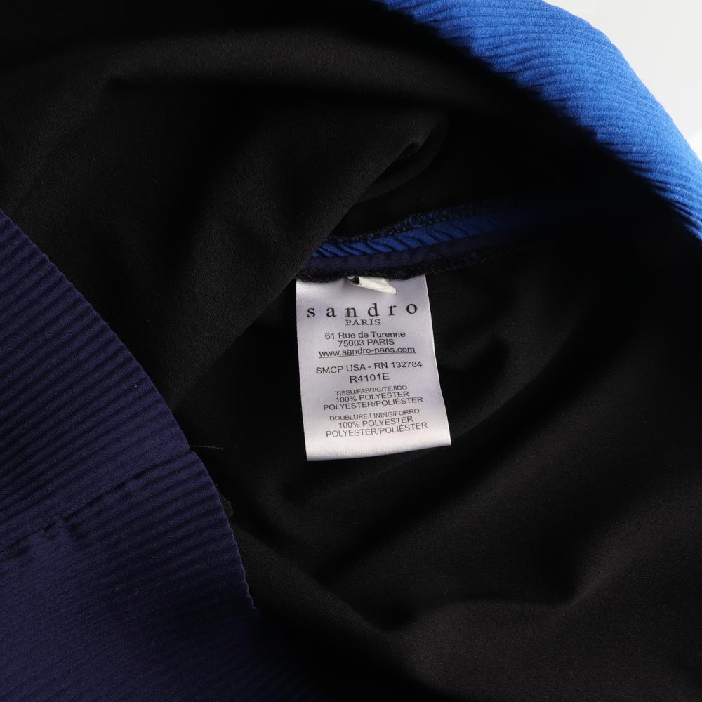 산드로 블루 원 숄더 오프숄더 미니 러플 칵테일 드레스 이미지 6