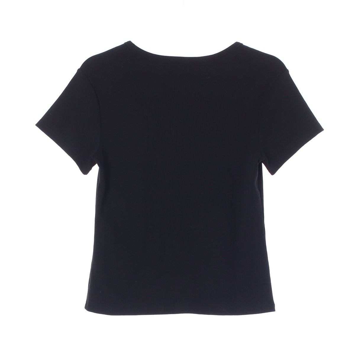 던스트 블랙 U넥 아일릿 반팔 티셔츠 이미지 4