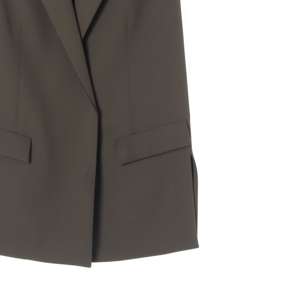 코스 카키 테일러드 조끼 재킷 롱 베스트 이미지 3