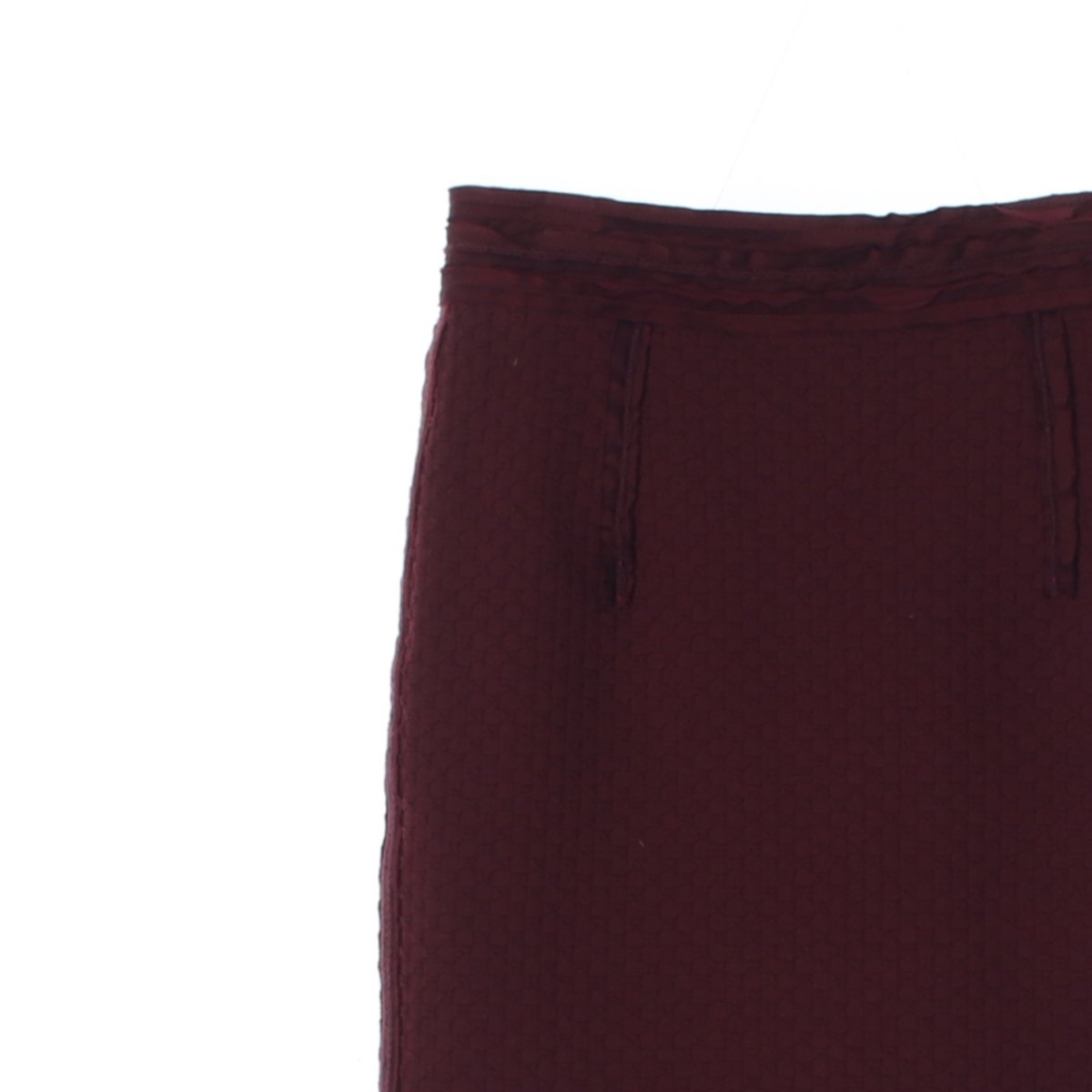 마인 레드 패턴 H라인 미디 스커트 이미지 2