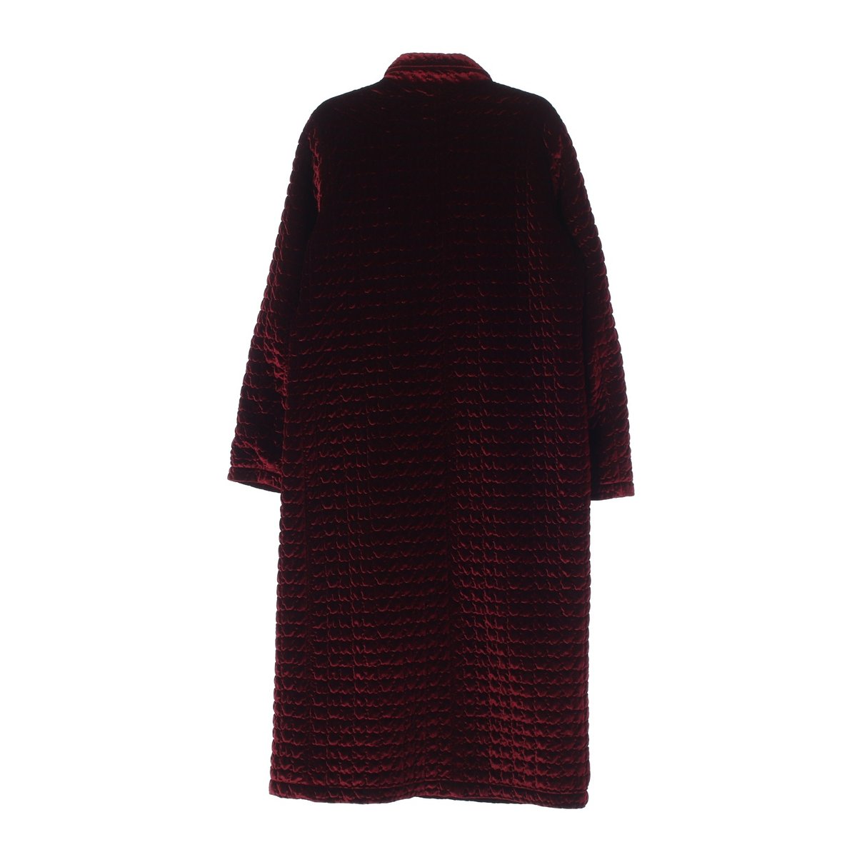 자라 와인 퀼팅 벨벳 맥시 롱코트 이미지 5