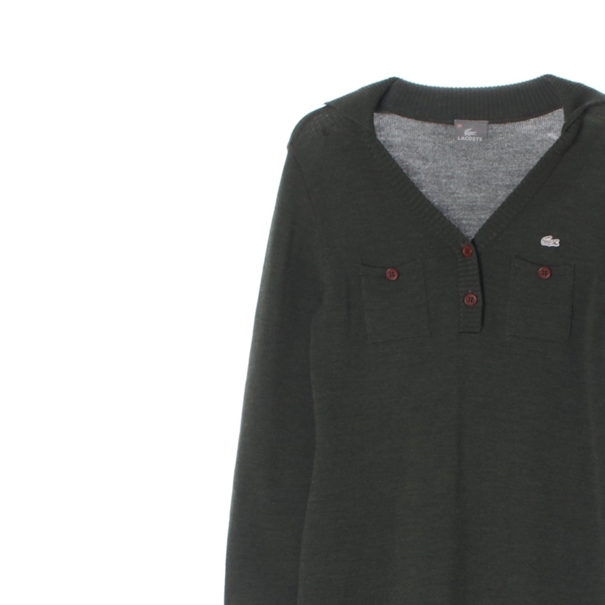 라코스테 울100% 카키 니트 롱원피스 이미지 2