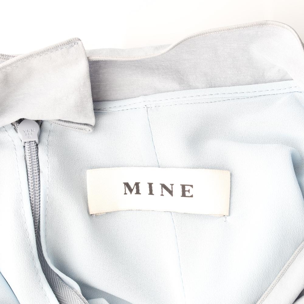 마인 블루그레이 모크넥 반팔 정장 원피스 이미지 5