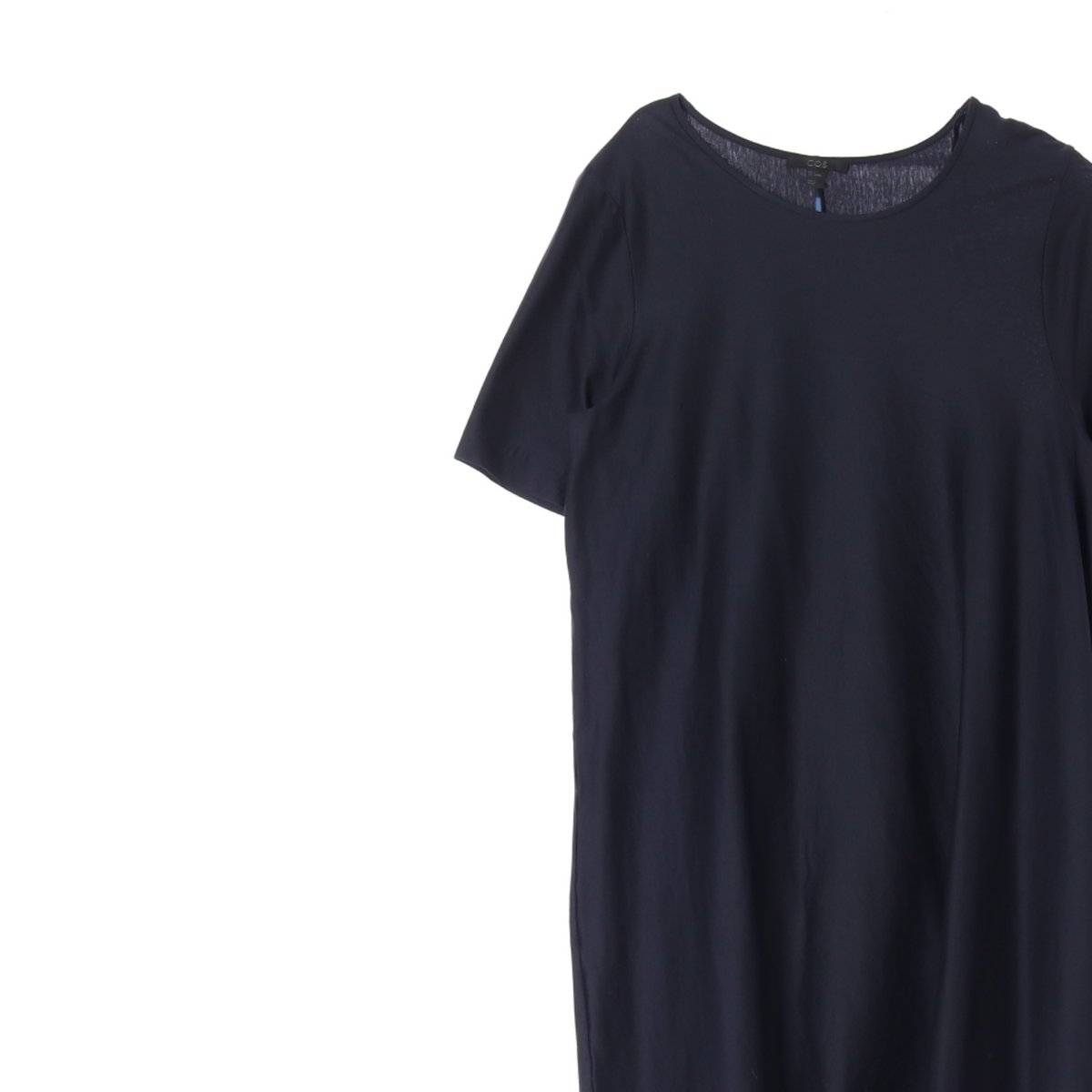 코스 블랙 오버핏 반팔 비대칭 언발 롱 원피스 이미지 2