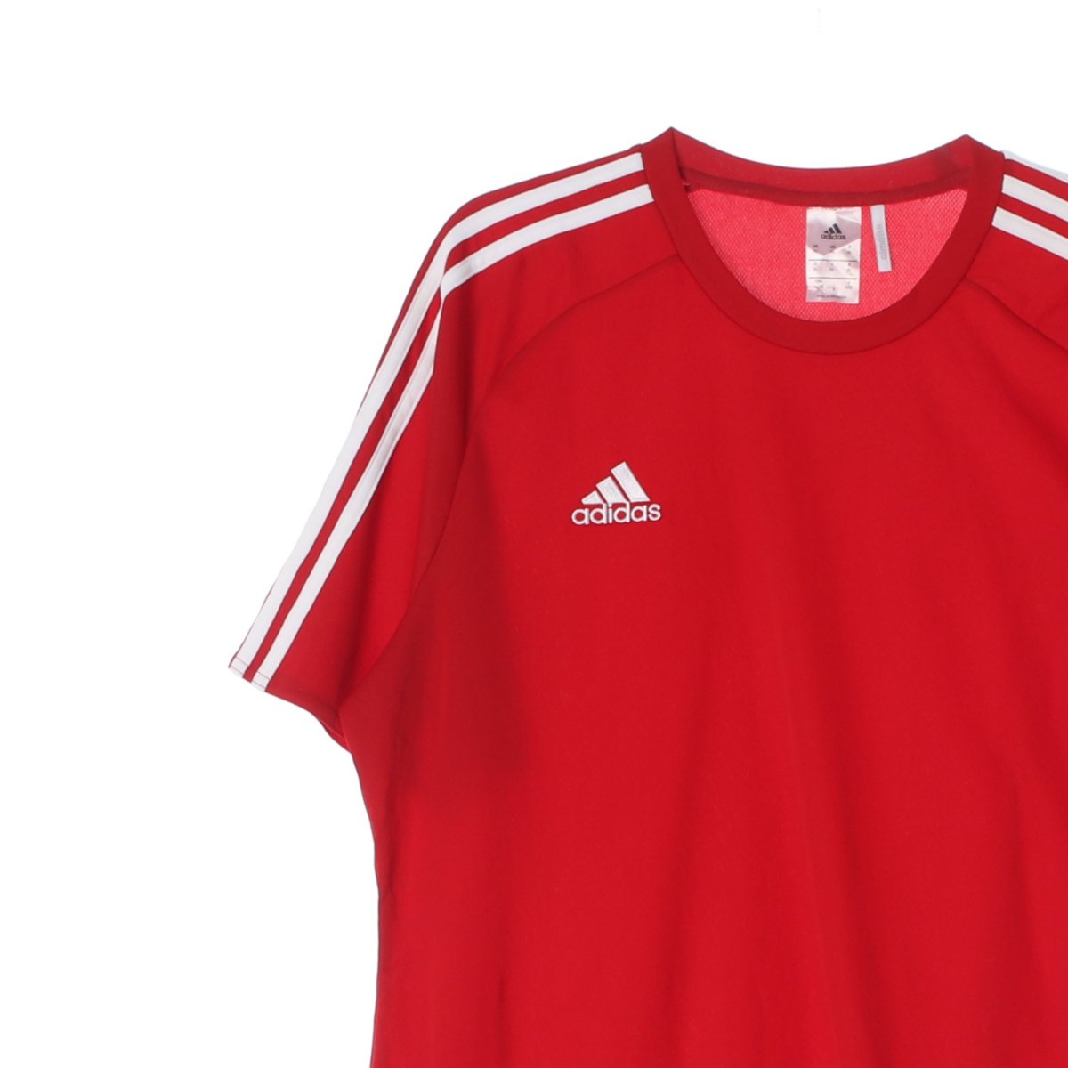 아디다스 레드 삼선 스포츠 반팔 티셔츠 이미지 2