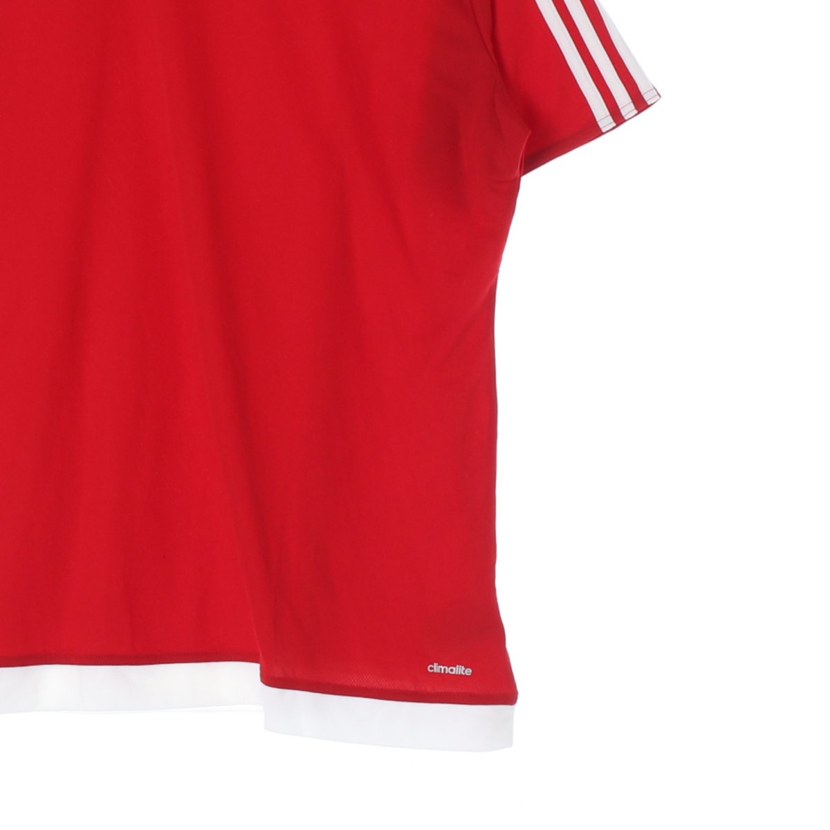 아디다스 레드 삼선 스포츠 반팔 티셔츠 이미지 3