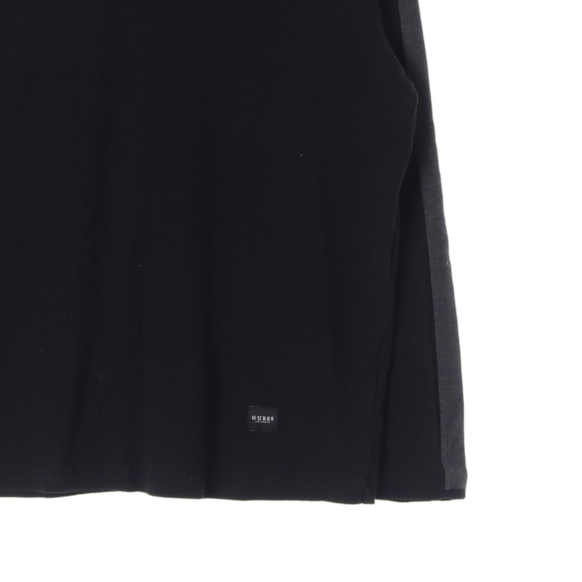 게스 블랙 그레이 로고 와플 긴팔 티셔츠 이미지 3