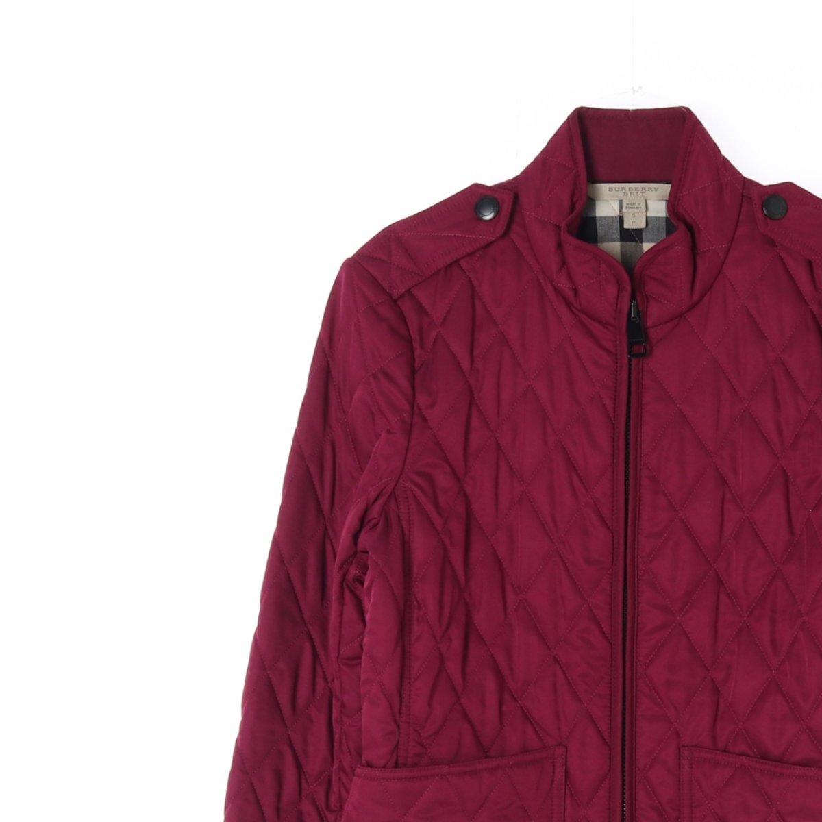 버버리 와인 퀼팅 경량 패딩 재킷 이미지 2
