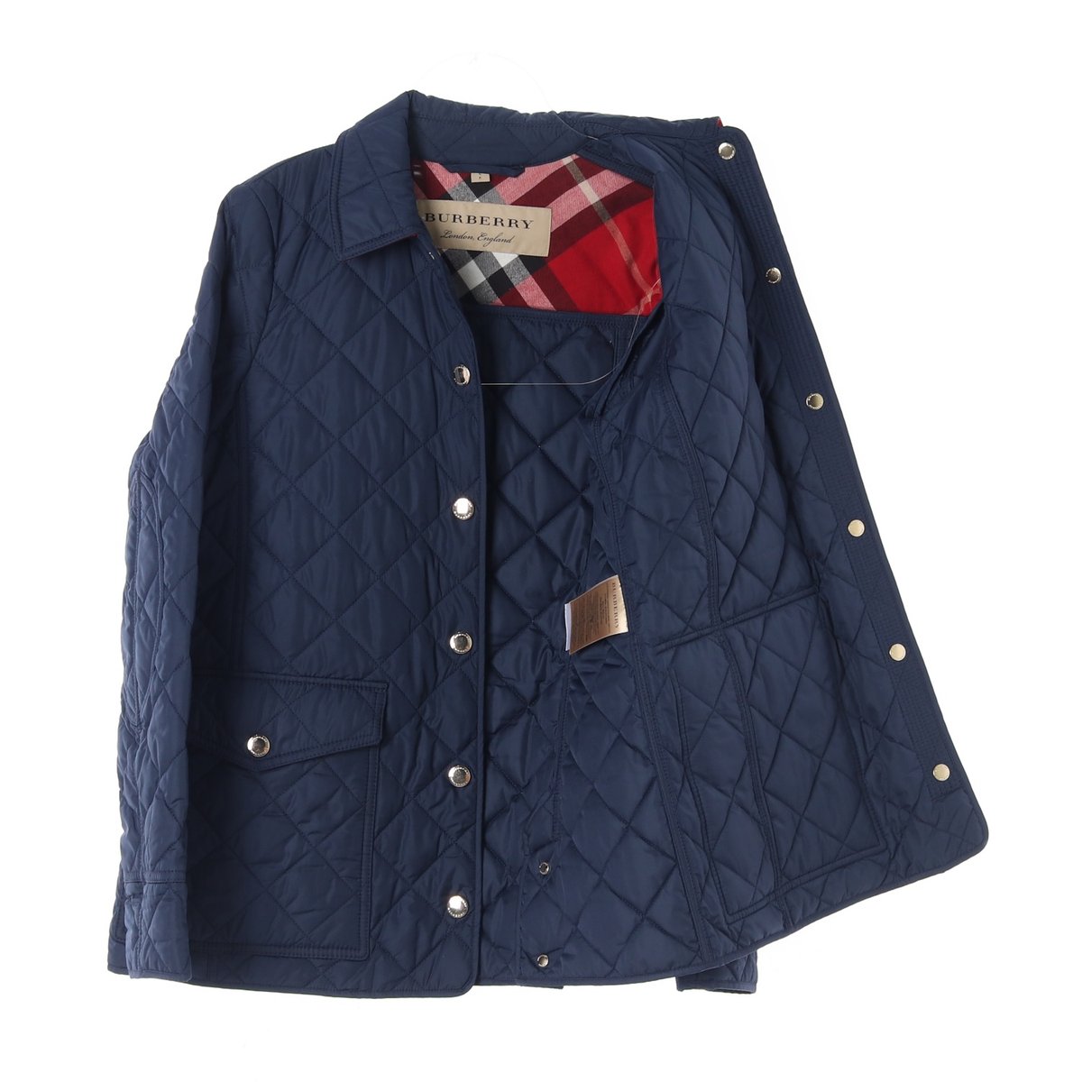 버버리 네이비 포켓 퀼팅 경량 패딩 재킷 이미지 4