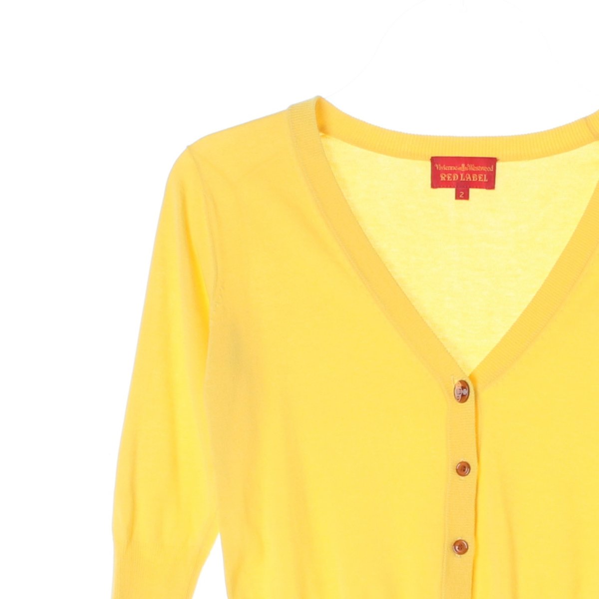 비비안 웨스트우드 레드라밸 옐로우 7부 소매 가디건 이미지 2