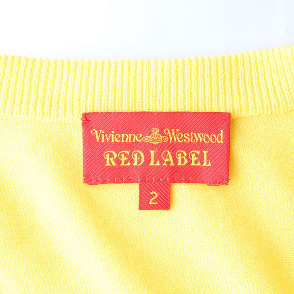비비안 웨스트우드 레드라밸 옐로우 7부 소매 가디건 이미지 5