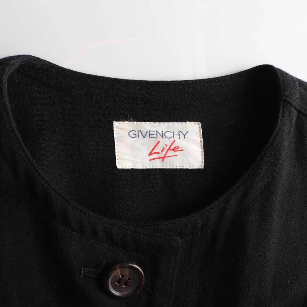 지방시 울98% 블랙 노카라 포켓 재킷 이미지 5