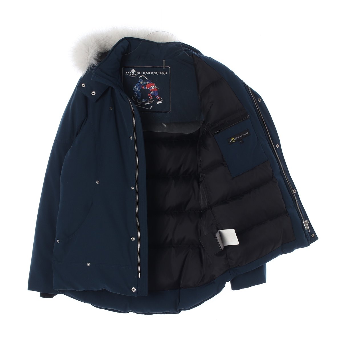 무스너클 블루 덕다운 패딩 봄버 재킷 이미지 4