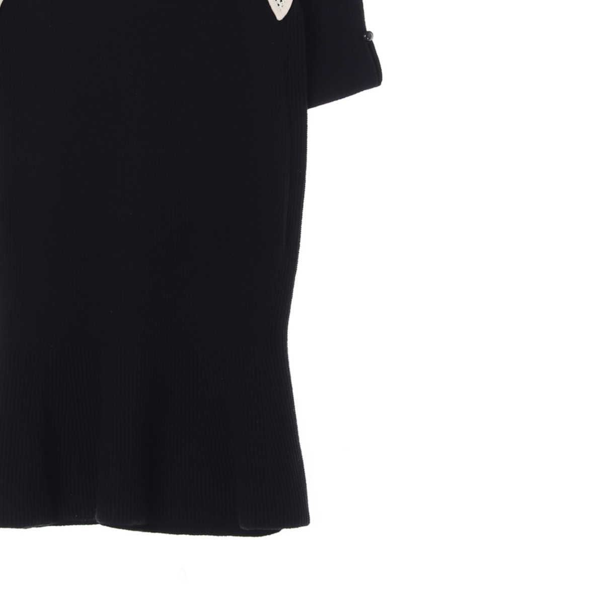 마인 후드 머플러 레이어드 블랙 니트원피스 이미지 3