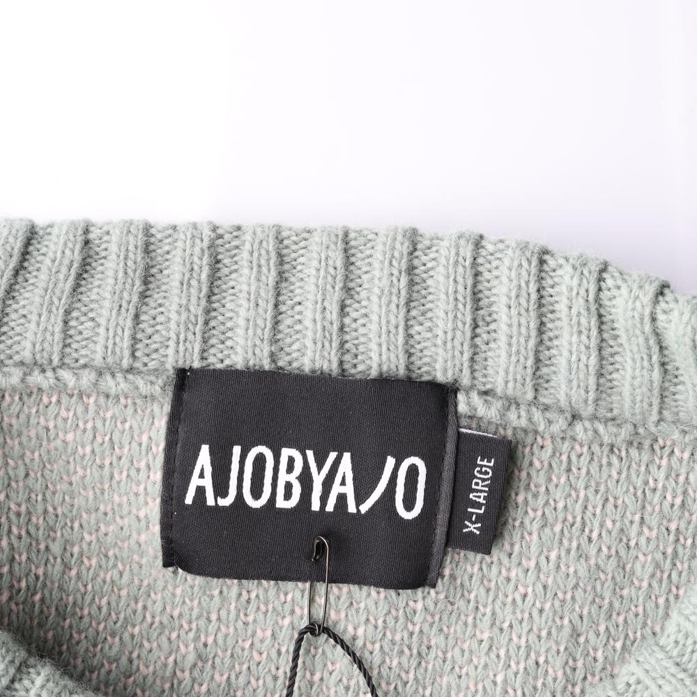 아조바이아조 그린 슬로건 울니트 스웨터 이미지 5