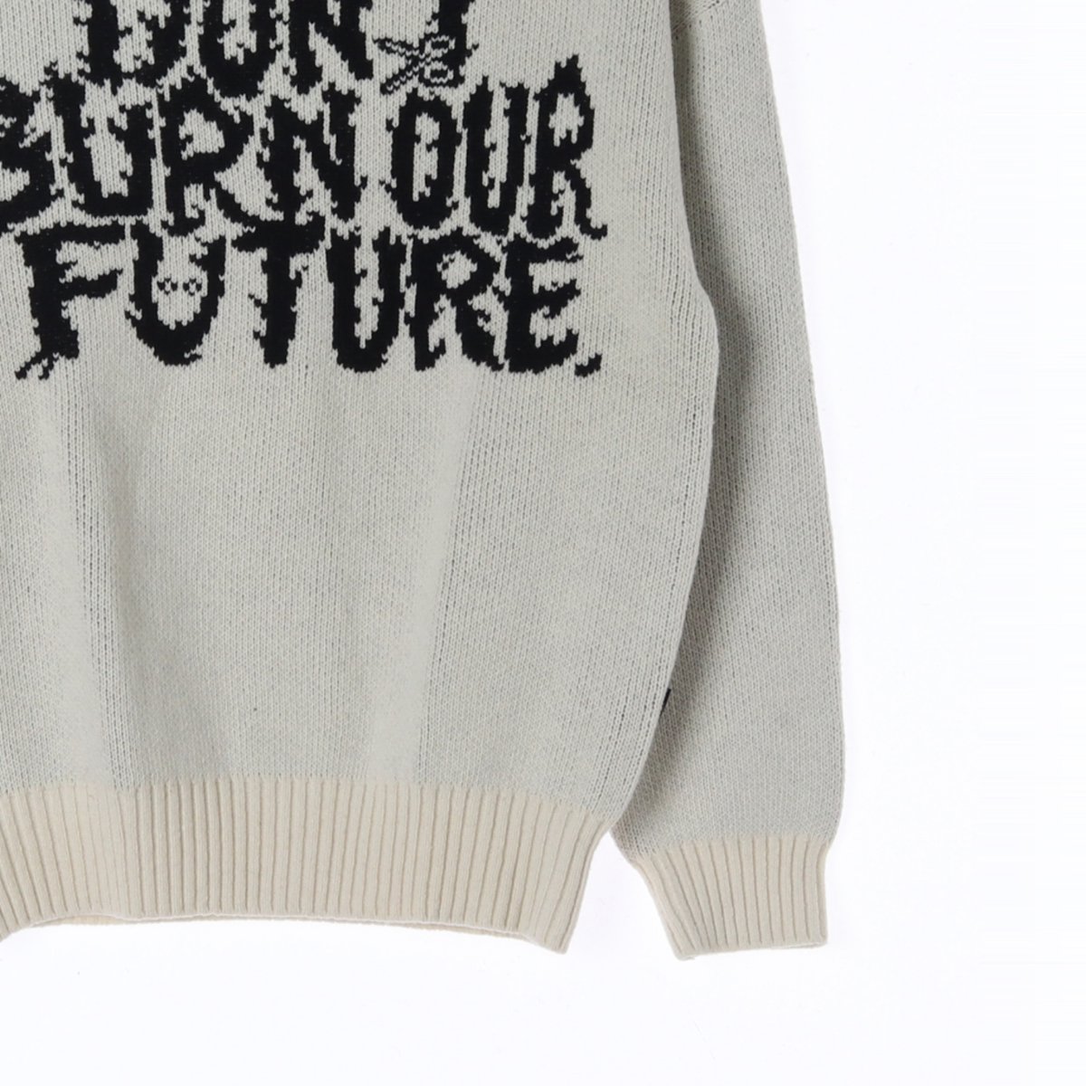 (새상품) 아조바이아조 화이트 슬로건 울니트 스웨터 이미지 3