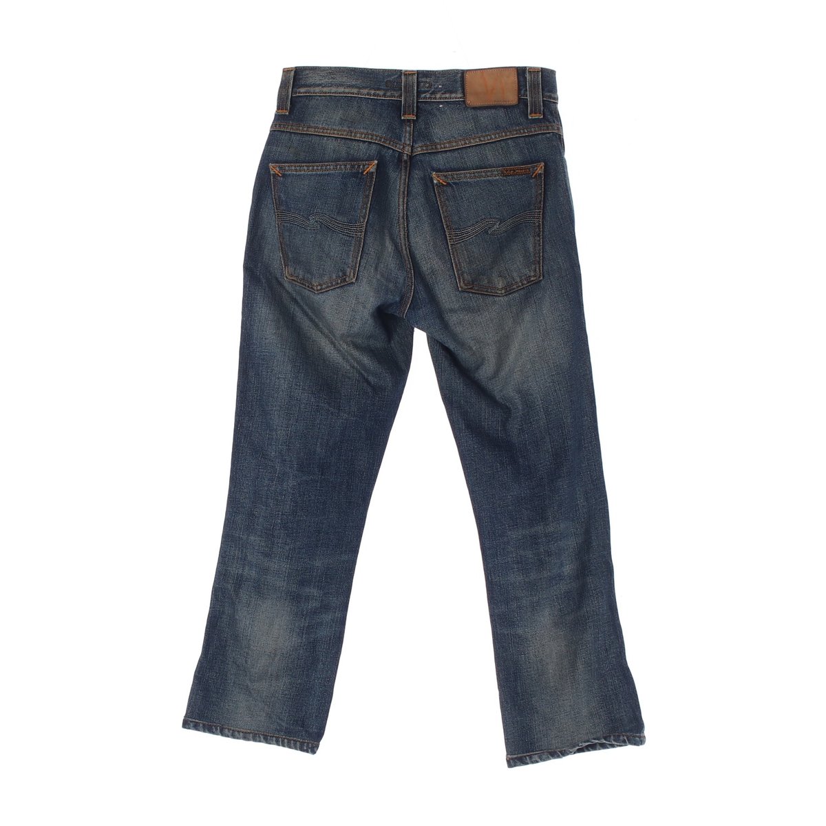 누디진 W30 진청 워싱 스트레이트 데님 청바지 이미지 4