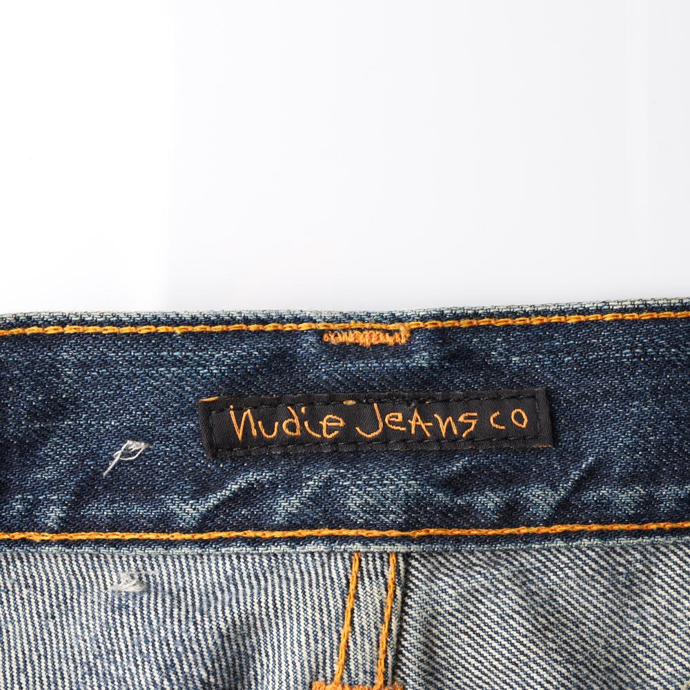 누디진 W30 진청 워싱 스트레이트 데님 청바지 이미지 5