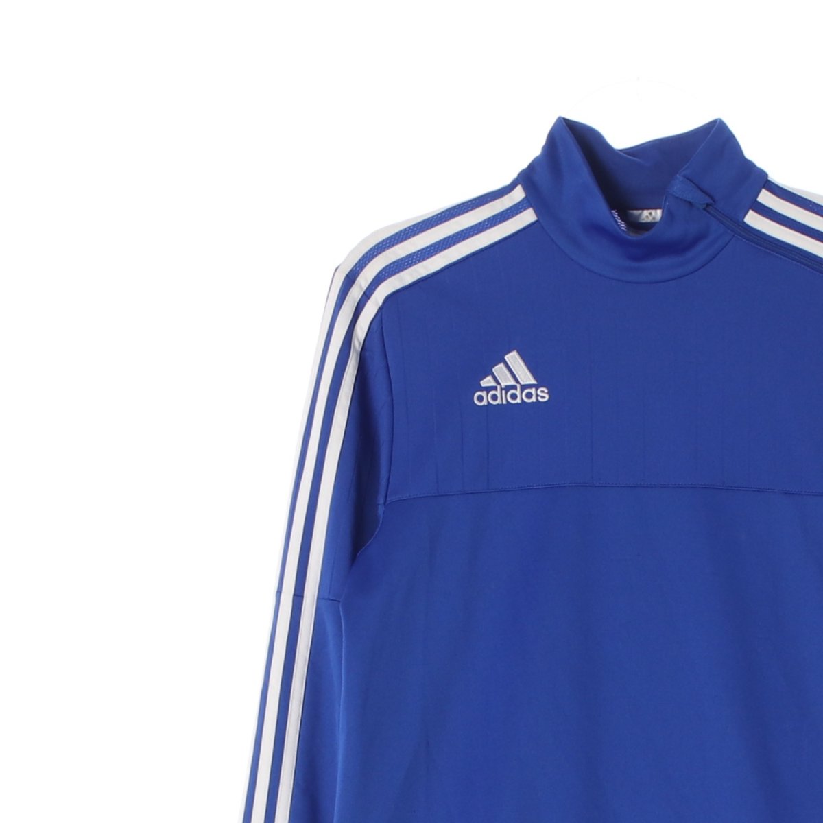 아디다스 블루 지퍼 모크넥 삼선 기능성 긴팔 티셔츠 이미지 2