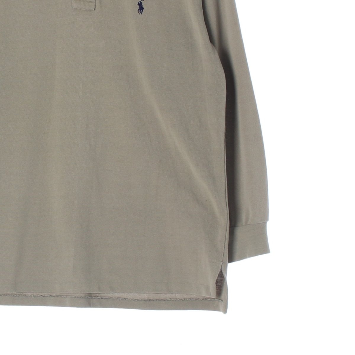 폴로 랄프 로렌 카키베이지 긴팔 카라 폴로 티셔츠 이미지 3