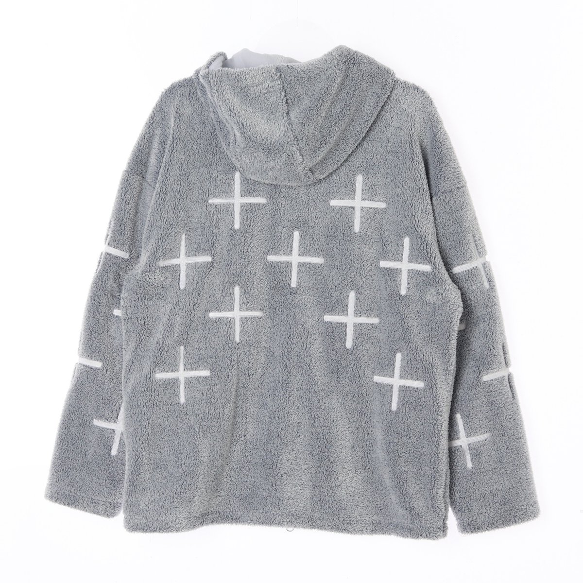 스파이더 그레이 자수 플리스 후드집업재킷 이미지 5